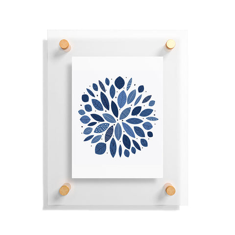 Elenor DG Indigo Leaves Mid Century Floating Acrylic Print