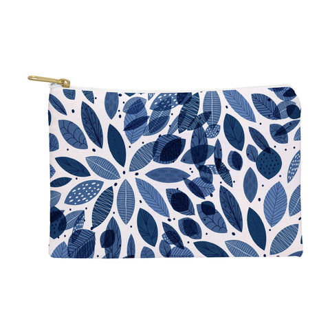 Elenor DG Indigo Leaves Mid Century Pouch