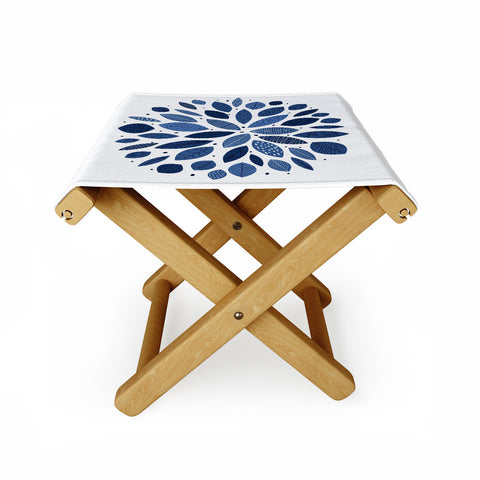 Elenor DG Indigo Leaves Mid Century Folding Stool