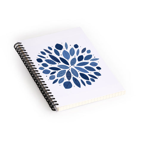 Elenor DG Indigo Leaves Mid Century Spiral Notebook
