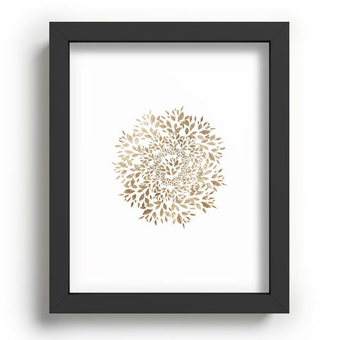 Elenor DG Old Gold Leaves Mandala Recessed Framing Rectangle