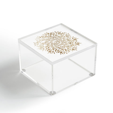 Elenor DG Old Gold Leaves Mandala Acrylic Box