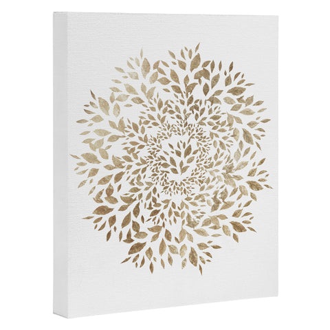 Elenor DG Old Gold Leaves Mandala Art Canvas