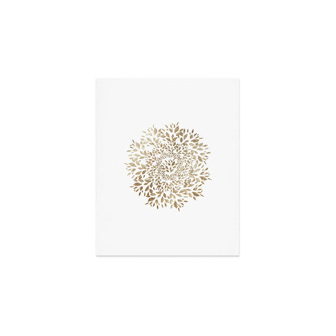 Elenor DG Old Gold Leaves Mandala Art Print