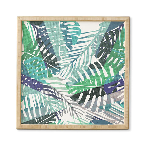 Elenor DG Palm Leaves Aqua Framed Wall Art