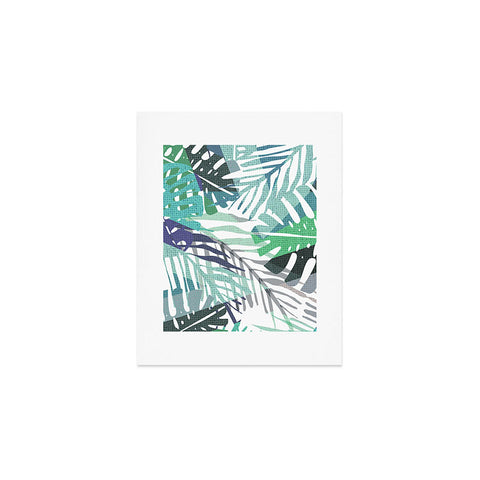Elenor DG Palm Leaves Aqua Art Print