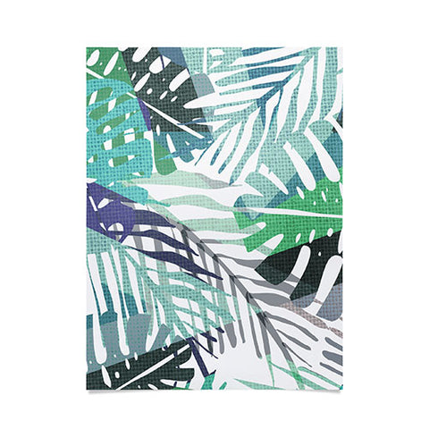 Elenor DG Palm Leaves Aqua Poster