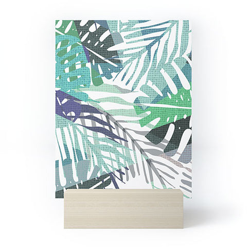 Elenor DG Palm Leaves Aqua Mini Art Print