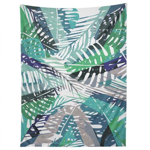 Elenor DG Palm Leaves Aqua Tapestry