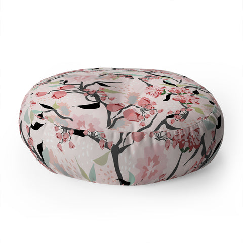 Elenor DG Pink Floral Mystery Floor Pillow Round