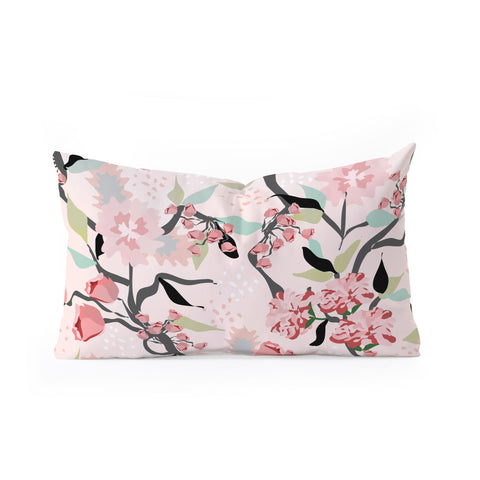Elenor DG Pink Floral Mystery Oblong Throw Pillow