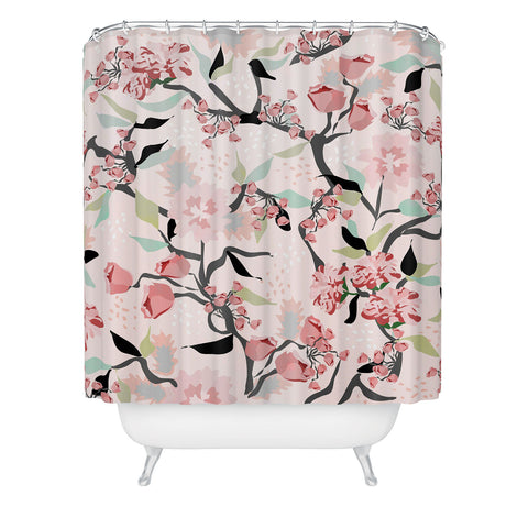 Elenor DG Pink Floral Mystery Shower Curtain