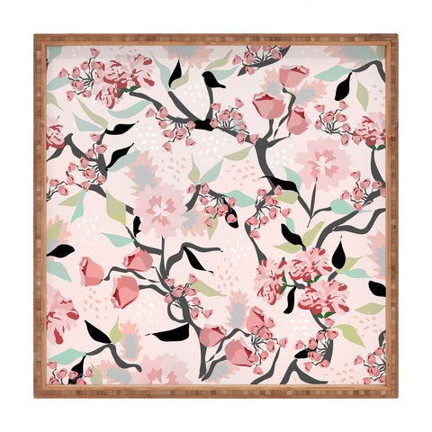 Elenor DG Pink Floral Mystery Square Tray