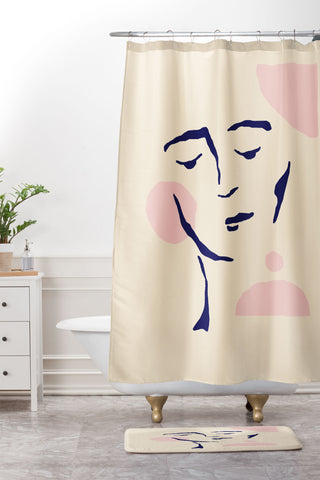 Elisa Gabi Peaceful Girl Shower Curtain And Mat