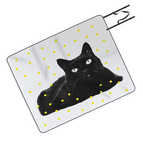 Elisabeth Fredriksson A Black Cat Picnic Blanket