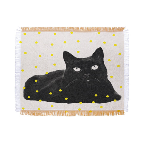 Elisabeth Fredriksson A Black Cat Throw Blanket