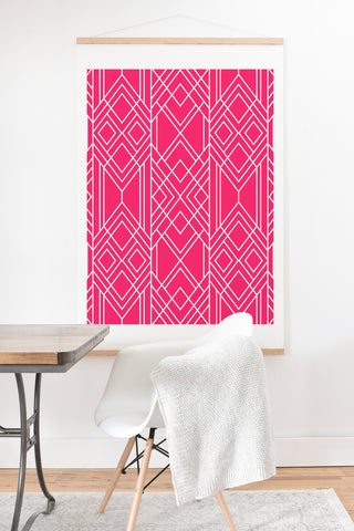 Elisabeth Fredriksson Art Deco Hot Pink Art Print And Hanger