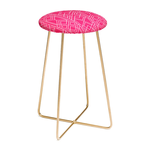 Elisabeth Fredriksson Art Deco Hot Pink Counter Stool