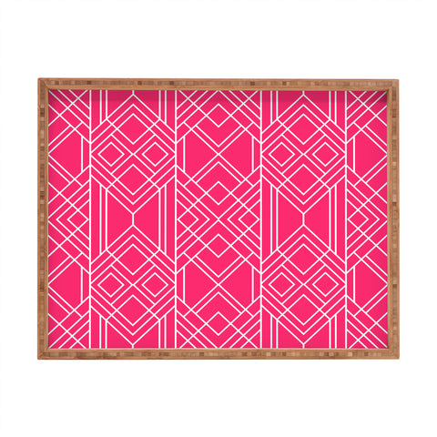 Elisabeth Fredriksson Art Deco Hot Pink Rectangular Tray