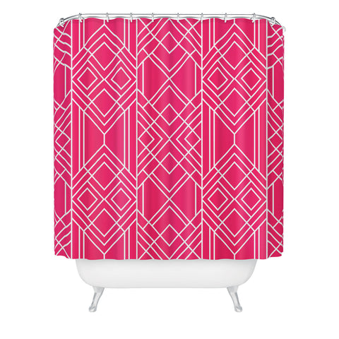 Elisabeth Fredriksson Art Deco Hot Pink Shower Curtain