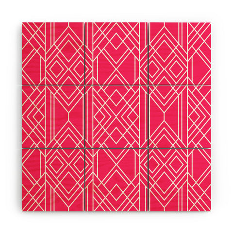 Elisabeth Fredriksson Art Deco Hot Pink Wood Wall Mural