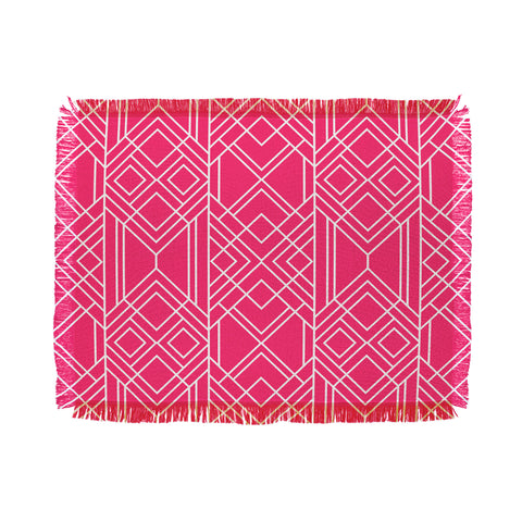 Elisabeth Fredriksson Art Deco Hot Pink Throw Blanket