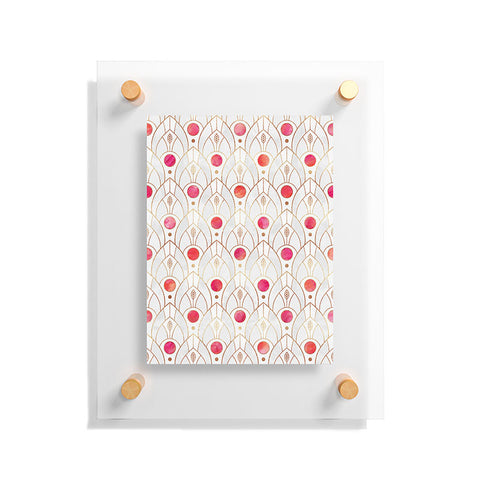 Elisabeth Fredriksson Art Deco Leaves Pink Floating Acrylic Print