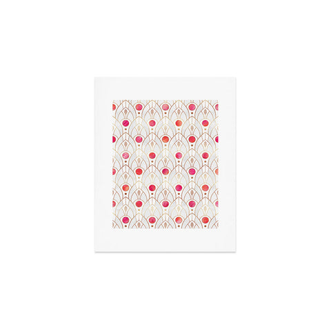 Elisabeth Fredriksson Art Deco Leaves Pink Art Print