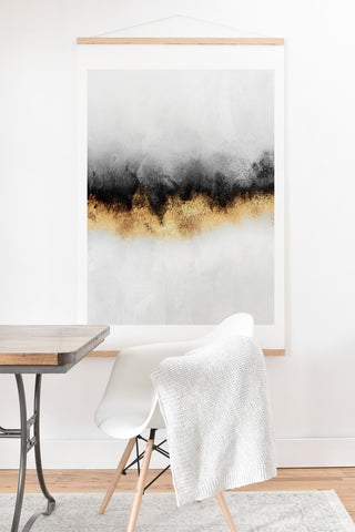 Elisabeth Fredriksson Black And Gold Sky Art Print And Hanger