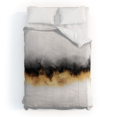 Elisabeth Fredriksson Black And Gold Sky Comforter
