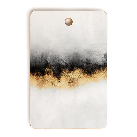 Elisabeth Fredriksson Black And Gold Sky Cutting Board Rectangle