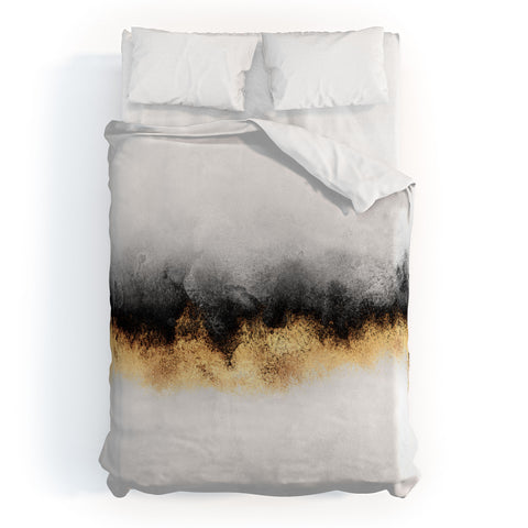 Elisabeth Fredriksson Black And Gold Sky Duvet Cover