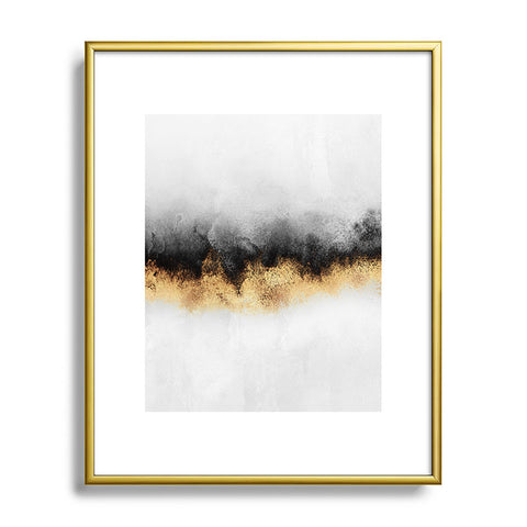 Elisabeth Fredriksson Black And Gold Sky Metal Framed Art Print