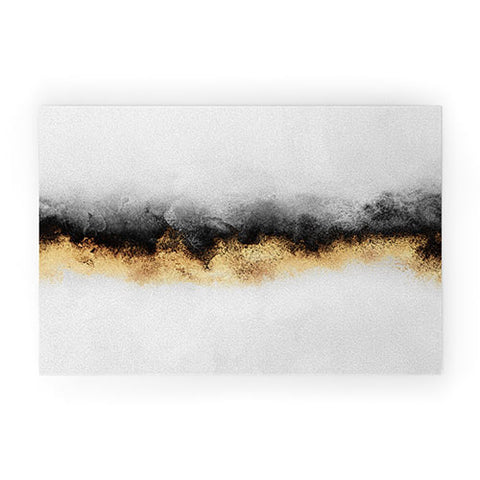 Elisabeth Fredriksson Black And Gold Sky Welcome Mat