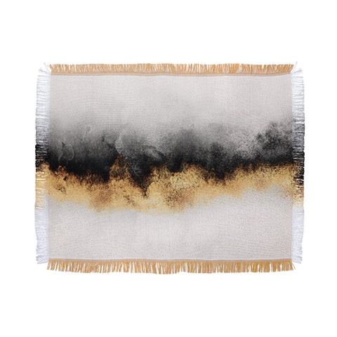 Elisabeth Fredriksson Black And Gold Sky Throw Blanket