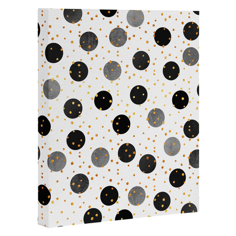 Elisabeth Fredriksson Black Dots and Confetti Art Canvas