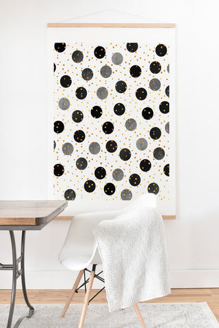 Elisabeth Fredriksson Black Dots and Confetti Art Print And Hanger
