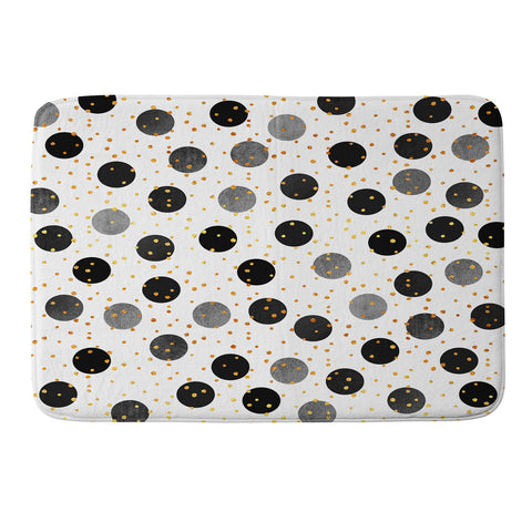 Elisabeth Fredriksson Black Dots and Confetti Memory Foam Bath Mat