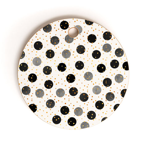Elisabeth Fredriksson Black Dots and Confetti Cutting Board Round