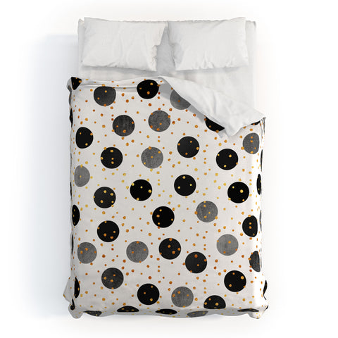 Elisabeth Fredriksson Black Dots and Confetti Duvet Cover