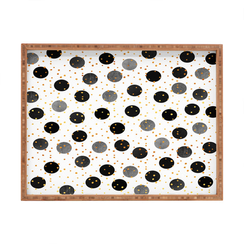 Elisabeth Fredriksson Black Dots and Confetti Rectangular Tray