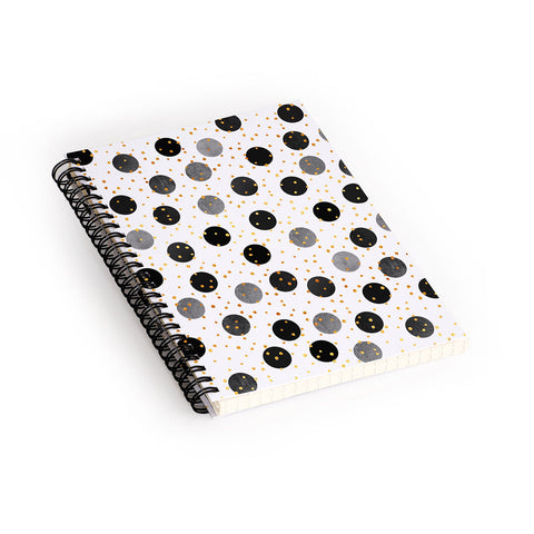 Elisabeth Fredriksson Black Dots and Confetti Spiral Notebook