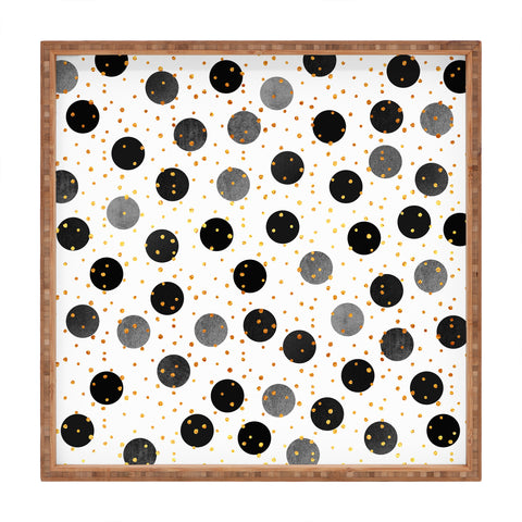 Elisabeth Fredriksson Black Dots and Confetti Square Tray