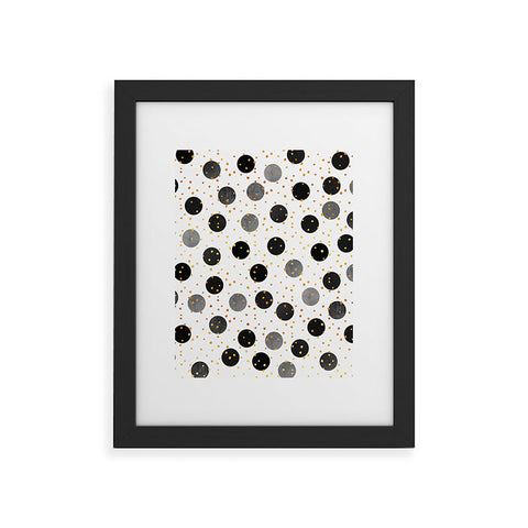 Elisabeth Fredriksson Black Dots and Confetti Framed Art Print