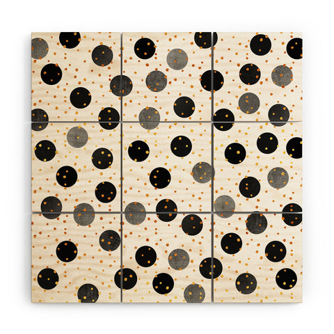Elisabeth Fredriksson Black Dots and Confetti Wood Wall Mural