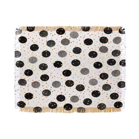 Elisabeth Fredriksson Black Dots and Confetti Throw Blanket