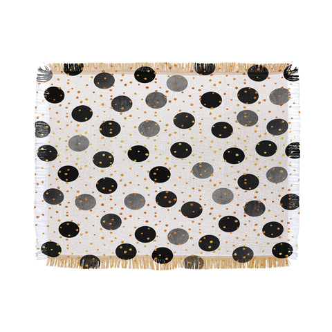 Elisabeth Fredriksson Black Dots and Confetti Throw Blanket