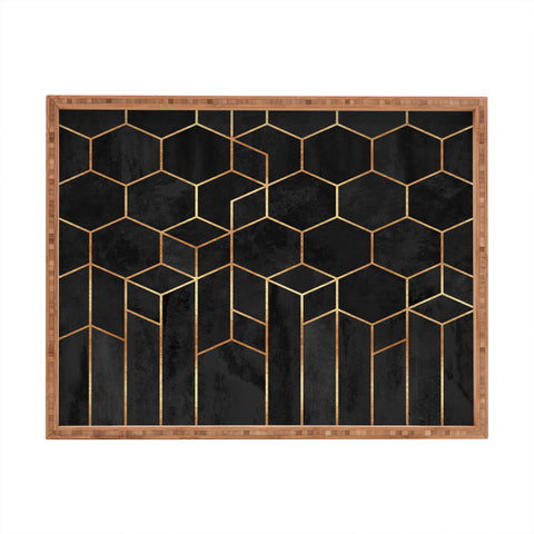 Elisabeth Fredriksson Black Hexagons Rectangular Tray