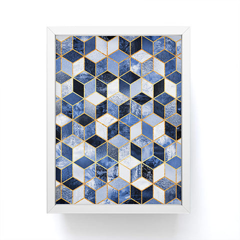 Elisabeth Fredriksson Blue Cubes Framed Mini Art Print