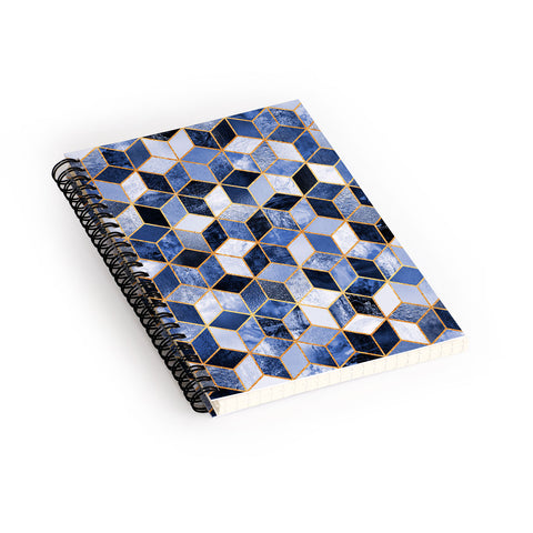 Elisabeth Fredriksson Blue Cubes Spiral Notebook